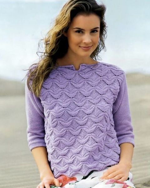 Sweater with Wave Pattern
