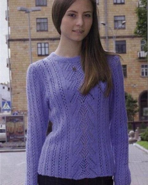 Lace Strip Sweater