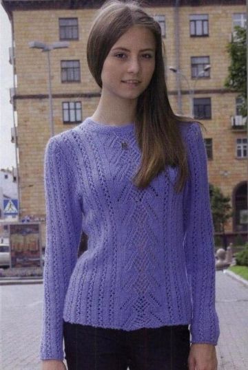 Lace Strip Sweater
