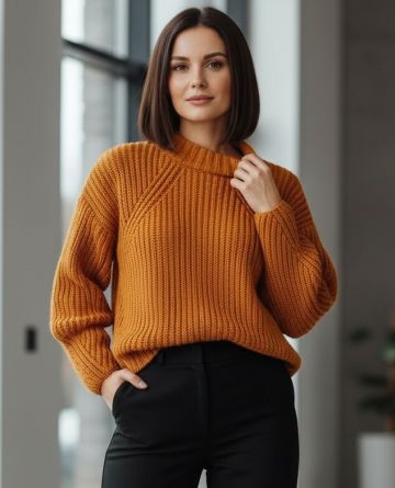 Oversized Pullover in Half Brioche Stitch