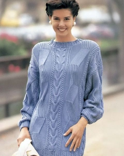 Long Sweater with Fantasy Pattern
