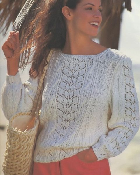 Sweater in Lace Cable Pattern