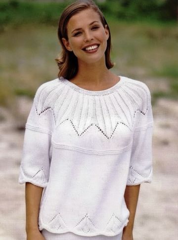 Sweater with Round Yoke