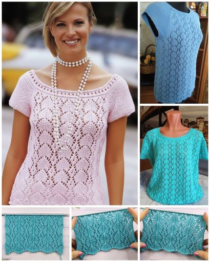 Summer Raglan Sweater in Lace Pattern