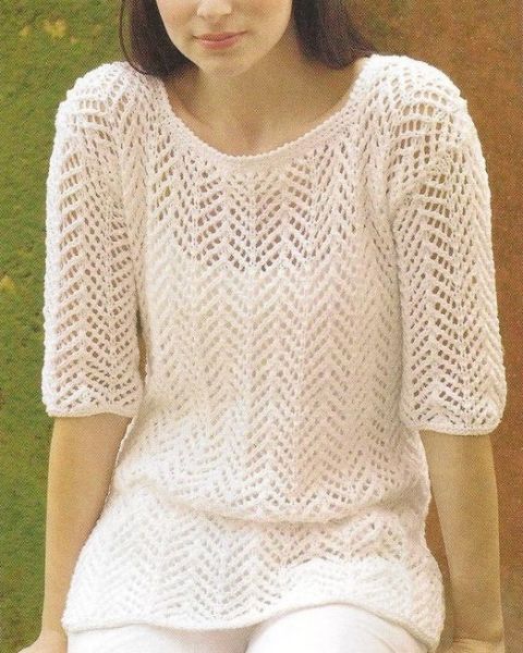 Summer Lace Sweater with 3/4 Sleeves