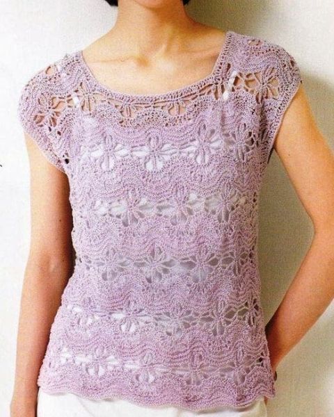 Lavender top crochet and knitting
