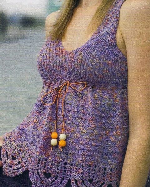 Purple Top (knit and crochet)