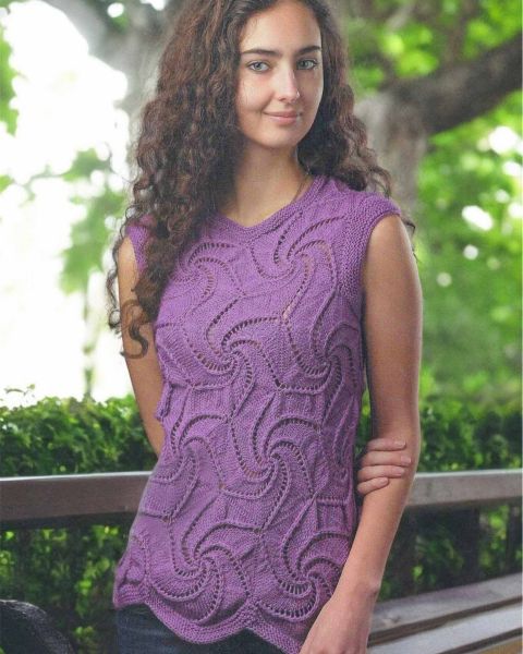 Hexagon Motif Knit Top