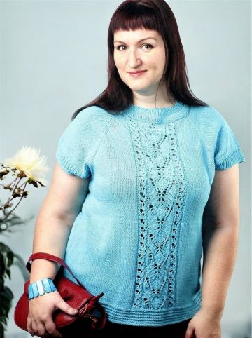 Raglan Top with Central Lace Panel