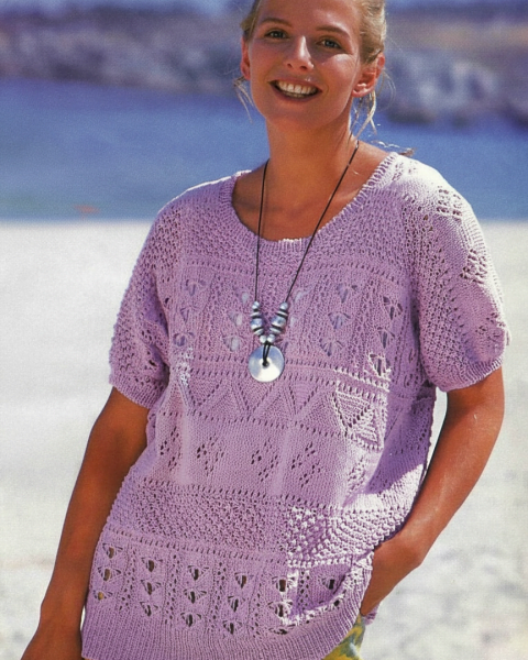 Top in a Mix of Stitch Patterns