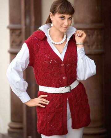 Long Vest in Lace and Fancy Pattern
