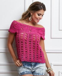 Crochet Top with Solomon’s Knots and Lace Pattern