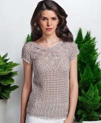 Lace Top with Leaf Yoke